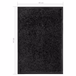vidaXL Doormat Washable Black Home Garden Barrier Entrance Rug for Front Door - Additional view 5