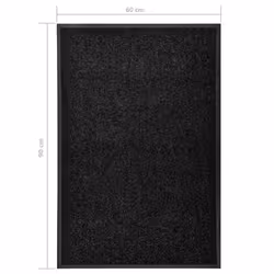 vidaXL Doormat Washable Black Home Garden Barrier Entrance Rug for Front Door - Additional view 5