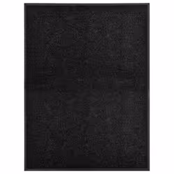 vidaXL Doormat Washable Black Home Garden Barrier Entrance Rug for Front Door
