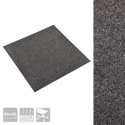 vidaXL 20x Carpet Floor Tiles 5 mÂ² 50x50 cm Anthracite Flooring Mat Bedroom
