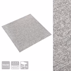 vidaXL 20x Carpet Floor Tiles 5 mÂ² 50x50 cm Light Grey Flooring Mat Bedroom