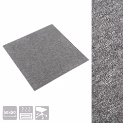 vidaXL 20x Carpet Floor Tiles 5 mÂ² 50x50 cm Grey Flooring Mat Bedroom Office