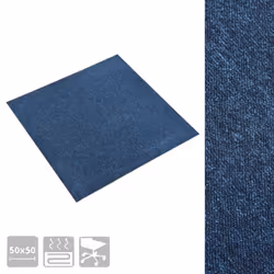 vidaXL 20x Carpet Floor Tiles 5 mÂ² 50x50 cm Dark Blue Flooring Mat Bedroom