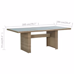 VidaXL 310142 outdoor table Brown, Transparent - Additional view 6