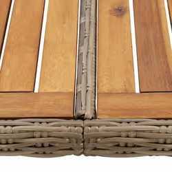vidaXL Garden Dining Table Brown Poly Rattan Dinner Desk Outdoor Furniture - Additional view 4