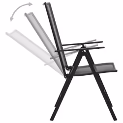 vidaXL 4x Folding Mesh Chairs Steel Anthracite Outdoor Furniture Patio Garden