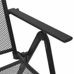 vidaXL 4x Folding Mesh Chairs Steel Anthracite Outdoor Furniture Patio Garden - Additional view 6
