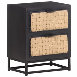 vidaXL Solid Mango Wood Bedside Cabinet Wooden Sideboard Storage Nightstand