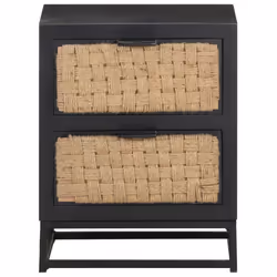 vidaXL Solid Mango Wood Bedside Cabinet Wooden Sideboard Storage Nightstand