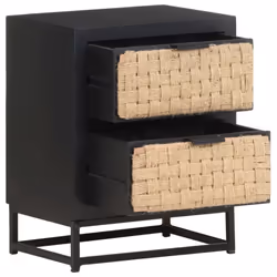 vidaXL Solid Mango Wood Bedside Cabinet Wooden Sideboard Storage Nightstand