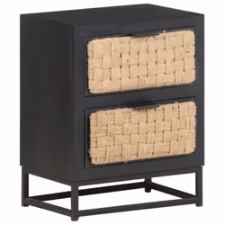 vidaXL Solid Mango Wood Bedside Cabinet Wooden Sideboard Storage Nightstand - Additional view 8