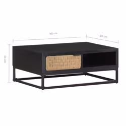 vidaXL Solid Mango Wood Coffee Table Wooden Couch Accent Desk Living Room - Additional view 6