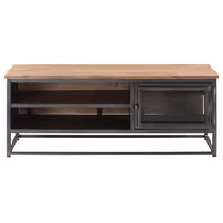 vidaXL Solid Acacia Wood Coffee Table Grey Wooden Couch Accent Desk Indoor