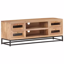 vidaXL Solid Acacia Wood TV Cabinet Wooden Lowboard Hifi Table Stereo Desk - Additional view 10