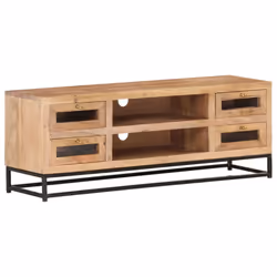 vidaXL Solid Acacia Wood TV Cabinet Wooden Lowboard Hifi Table Stereo Desk - Additional view 11