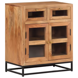 vidaXL Solid Acacia Wood Sideboard Wooden Side Storage Home Organiser Cabinet