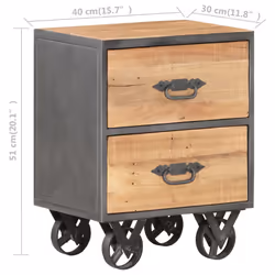 vidaXL Bedside Cabinet Solid Reclaimed Wood Bed Stand Wooden Side Furniture