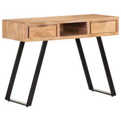 vidaXL Solid Acacia Wood Desk with Live Edges Wooden Computer Office Table - Additional view 10