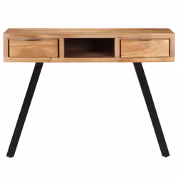 vidaXL Solid Acacia Wood Desk with Live Edges Wooden Computer Office Table