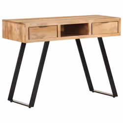 vidaXL Solid Acacia Wood Desk with Live Edges Wooden Computer Office Table - Additional view 7