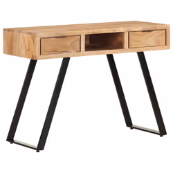 vidaXL Solid Acacia Wood Desk with Live Edges Wooden Computer Office Table - Additional view 9