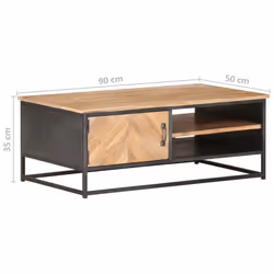 vidaXL Solid Acacia Wood Coffee Table Wooden Accent Couch Center Sofa End Desk - Additional view 6