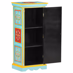 vidaXL Solid Mango Wood Hand Painted Highboard Wooden Storage Cabinet Home - Additional view 2