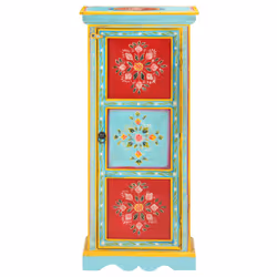 vidaXL Solid Mango Wood Hand Painted Highboard Wooden Storage Cabinet Home - Additional view 3