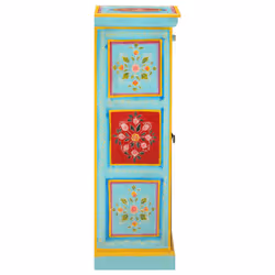 vidaXL Solid Mango Wood Hand Painted Highboard Wooden Storage Cabinet Home - Additional view 4