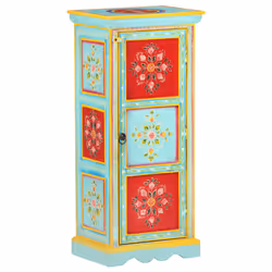 vidaXL Solid Mango Wood Hand Painted Highboard Wooden Storage Cabinet Home - Additional view 7