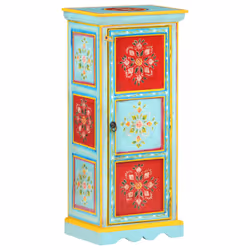 vidaXL Solid Mango Wood Hand Painted Highboard Wooden Storage Cabinet Home - Additional view 8