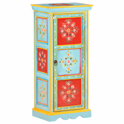 vidaXL Solid Mango Wood Hand Painted Highboard Wooden Storage Cabinet Home - Additional view 9