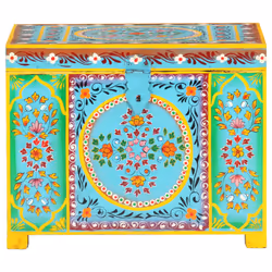 vidaXL Solid Mango Wood Hand Painted Storage Box Organiser Bedroom Office - Additional view 2