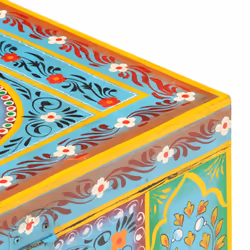 vidaXL Solid Mango Wood Hand Painted Storage Box Organiser Bedroom Office - Additional view 5