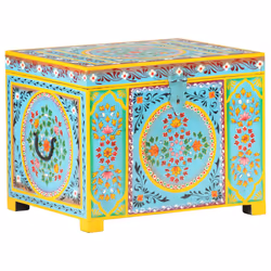 vidaXL Solid Mango Wood Hand Painted Storage Box Organiser Bedroom Office - Additional view 8