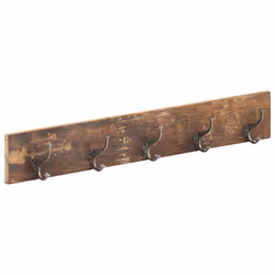 vidaXL Hall Hanger with 5 Hooks Solid Reclaimed Wood Wooden Peg Hanging Hock - Additional view 9