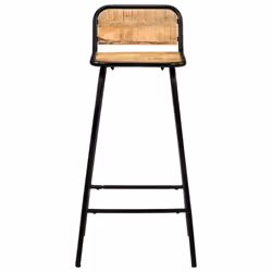 vidaXL Bar Chairs Breakfast Kitchen Seat Dining Room Chair Counter Pub Stool - Solid mango wood, 44 x 44 x 84 cm/ 2 pcs