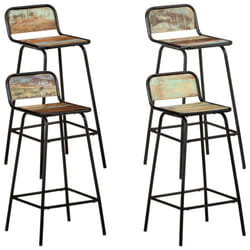vidaXL 4x Bar Chairs Solid Reclaimed Wood Counter Stool Dining Room Kitchen