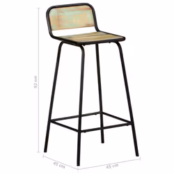 vidaXL 4x Bar Chairs Solid Reclaimed Wood Counter Stool Dining Room Kitchen - Additional view 6