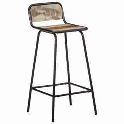 vidaXL 4x Bar Chairs Solid Reclaimed Wood Counter Stool Dining Room Kitchen - Additional view 8