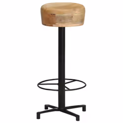 vidaXL 2x Solid Mango Wood Bar Stools 76 cm Wooden Bistro Pub Counter Chair