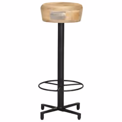 vidaXL 2x Solid Mango Wood Bar Stools 76 cm Wooden Bistro Pub Counter Chair