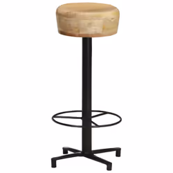 vidaXL 2x Solid Mango Wood Bar Stools 76 cm Wooden Bistro Pub Counter Chair - Additional view 6
