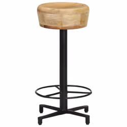 vidaXL 2x Solid Mango Wood Bar Stools 66 cm Wooden Bistro Pub Counter Chair