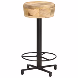 vidaXL 2x Solid Mango Wood Bar Stools 66 cm Wooden Bistro Pub Counter Chair - Additional view 7