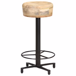 vidaXL 2x Solid Mango Wood Bar Stools 66 cm Wooden Bistro Pub Counter Chair - Additional view 8