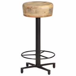 vidaXL 2x Solid Mango Wood Bar Stools 66 cm Wooden Bistro Pub Counter Chair - Additional view 9
