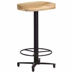 vidaXL 2x Solid Mango Wood Bar Stools 66 cm Wooden Bistro Pub Counter Chair - Additional view 10