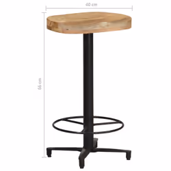vidaXL 2x Solid Mango Wood Bar Stools 66 cm Wooden Bistro Pub Counter Chair - Additional view 6