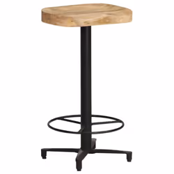 vidaXL 2x Solid Mango Wood Bar Stools 66 cm Wooden Bistro Pub Counter Chair - Additional view 7